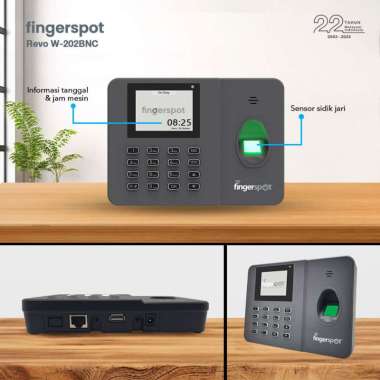 Mesin Absensi Sidik Jari Fingerprint WiFi - Fingerspot Revo W 202 BNC - Mendukung Absensi Online
