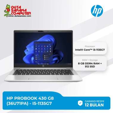 LAPTOP HP PROBOOK 430 G8 (36U71PA) Intel Core i5-1135G7 8GB 512GB SSD 13.3" Win 10 MURAH