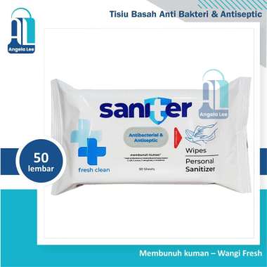 Tisiu Tissiu Basah Saniter Wipes Antibacterial & antiseptic 50pcs