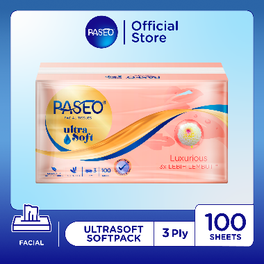 Paseo Ultra Soft Tissue Wajah Soft Pack [100 Sheets] -