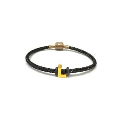 Gelang Tali Inisial Huruf L Balok Koleksi Josean Elegant Emas Asli
