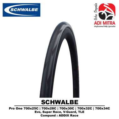 Schwalbe Pro One Tire Kevlar 700C Tubeless Ready Ban Luar Sepeda 700x34C