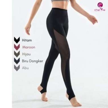 Chelyne Stirrup Sport Legging T866 Celana Olahraga Model Injak - Tile L Biru Dongker