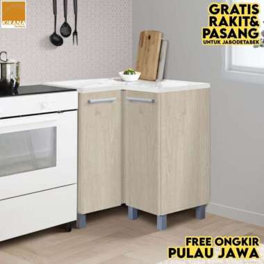 Kirana Kitchen Set Denver Lemari Kabinet Dapur Rak Bawah 2 Pintu Sudut Toptable Motif Marmer