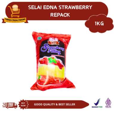 SELAI EDNA STRAWBERRY REPACK 1 KG / selai strawberry