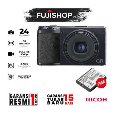 FUJISHOPid Ricoh GR IIIx / Ricoh GR 3 X / Ricoh GR III X Kamera Pocket Garansi Resmi
