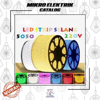 LAMPU LED STRIP SELANG 5050 SMD AC 220V METERAN Merah