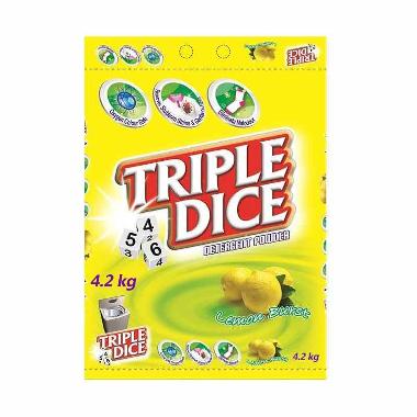 Triple Dice Detergent Powder Lemon Burst Detergent Bubuk [4.2 Kg]  -