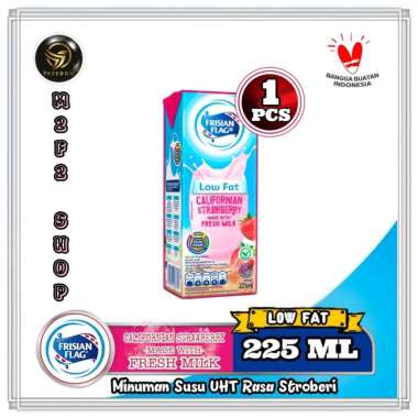 Promo Harga Frisian Flag Susu UHT Purefarm Low Fat Strawberry 225 ml - Blibli
