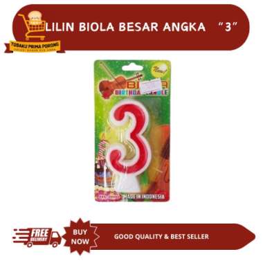 LILIN BIOLA BESAR ANGKA 3 - BIRTHDAY CANDLE