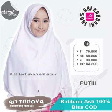 Rabbani Kerudung Sekolah Best Seller An. Innova (Pita Kelihatan) M Coklat