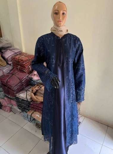 Gamis Brokat Corneli Tulang Kombinasi Moscrepe Dress Brokat Terbaru Gamis NIKITA navi