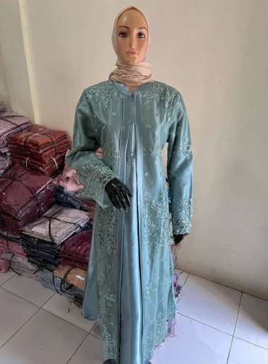Gamis Brokat Corneli Tulang Kombinasi Moscrepe Dress Brokat Terbaru Gamis NIKITA marun