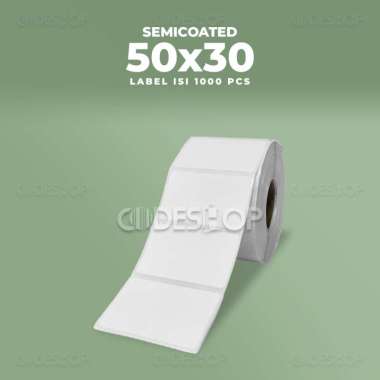 Label Semicoated 50x30mm 50x30 Stiker Barcode 50 x 30 mm isi 1000 Pcs