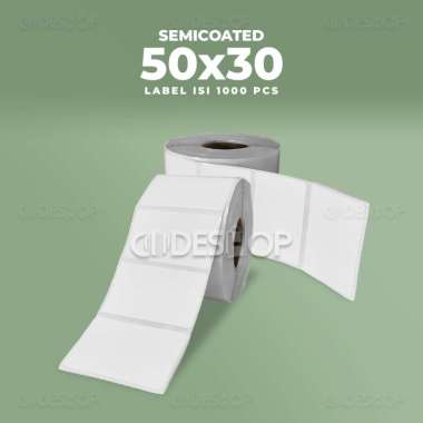 Label Semicoated 50 x 30 mm Sticker Printer Barcode 50x30 mm - 1 Line