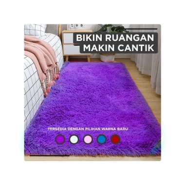 Goto Fluffy Rasfur Carpet Karpet Lantai Bulu Tebal Alas Duduk 160 x 100 Grey