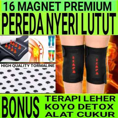 2 buah terapi lutut 16 magnet-pelindung lutut magnetik-deker lutut-sabuk terapi lutut magnetik-alat