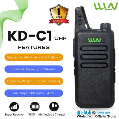 WLN WINLAN HT SATUAN WALKIE TALKIE KD-C1 UHF - Tanpa Dekstop putih