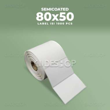 LABEL BARCODE 80 X 50 (1 LINE) KERTAS STICKER LABEL SEMICOATED 80x50