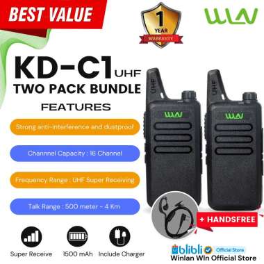 WLN WINLAN HT WALKIE TALKIE KD-C1 UHF 2PCS plus HF Putih