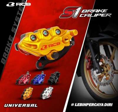 Kaliper Depan RCB R15 VVA / Vixion R RCB RACING BOY Kaliper 2 Piston Gold
