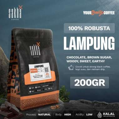 SAKHA COFFEE Kopi Robusta Lampung Coffee Beans 200 Gram Biji / Bubuk Bubuk Kasar