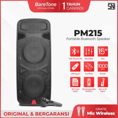 Speaker Portable BareTone PM215 - Type 15 Inch
