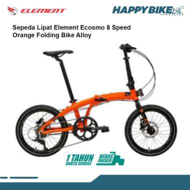 Sepeda Lipat Element Folding Bike Ecosmo 8 Speed Edisi Orange