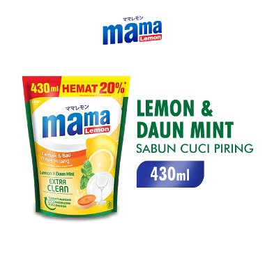 Mama Lemon Lemon & Daun Mint Pouch 430 mL -