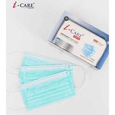 Masker i-Care putih emboss i-Care Hijau embos