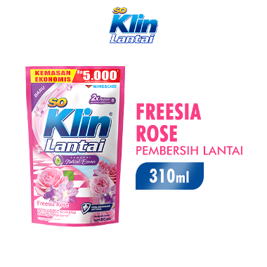 Soklin Rose Bouquet Pembersih Lantai Kemasan Pouch 310 mL -