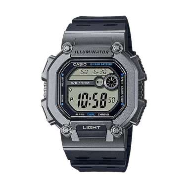 Jam Tangan Pria Casio General W-737H-1A2VDF Illuminator Digital Dial Black Resin Band Hitam