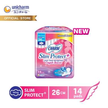 Charm Body Slim Protect Wing Pembalut Wanita [26 cm/ 14 Pads] - -