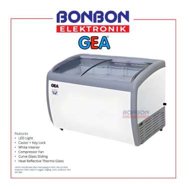 GEA Sliding Curve Glass Freezer 360 Liter SD 360BY / 360BYR / SD 360 BYR 360L