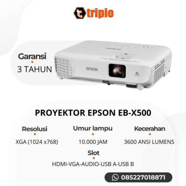 PROYEKTOR EPSON EB-X500 XGA 3600 ANSI LUMENS White