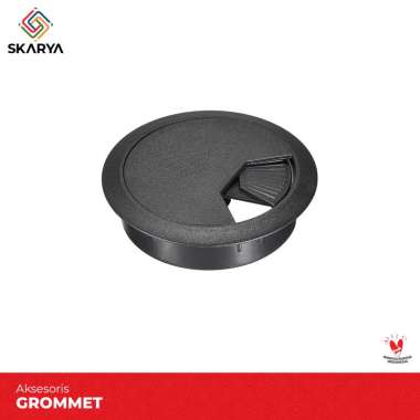 Grommet Cable Meja Tutup Lubang Kabel Bulat Plastik (Baru) Abu