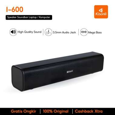 KISONLI Speaker Gaming Komputer Laptop I600 Design Long Strip With Volume Control