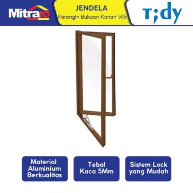 Tidy Jendela Perangin Bukaan Kanan Aluminium W5 60x150 Cm Coklat