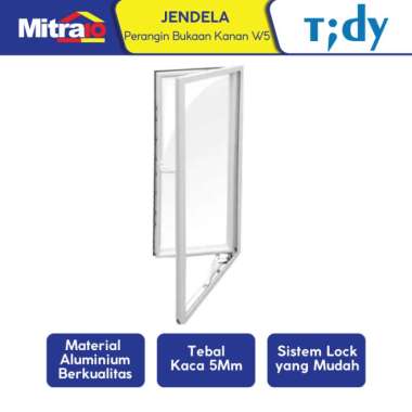 Tidy Jendela Perangin Bukaan Kanan Aluminium W4 60x150 Cm Putih