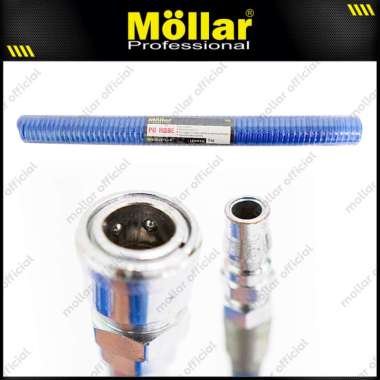 MOLLAR Selang Recoil 9 Meter Spiral Kompresor Angin Air PU Hose Biru