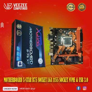 Motherboard mainboard mobo X-Star B75 m2 NVMe socket LGA 1155 H61 murah baru garansi