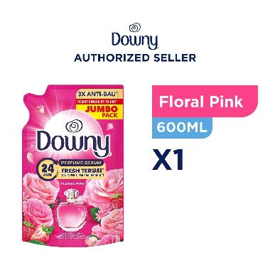 Downy Floral Pink Softener Pewangi dan Pelembut Pakaian Konsentrat [600 mL] - -