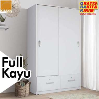 Kirana Omaha Lemari Pakaian [2 Pintu Sliding] Putih