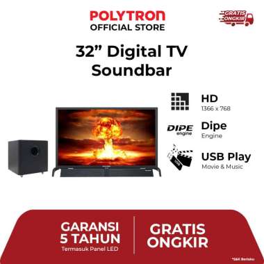 POLYTRON Cinemax Soundbar DIGITAL LED TV 32" PLD 32BV1558