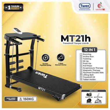 Twen MT21 Treadmill Manual Multifungsi Treadmill Manual Tanpa Listrik Treadmill Termurah MT21 2tahun