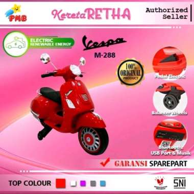 Mainan Anak Motor Aki PMB M288 Vestic Model Vespa M-288 M 288