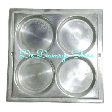 Cetakan Martabak Mini / pizza mini / pancake 4 lubang dengan tutup (Diameter lubang 11cm) Aluminium 