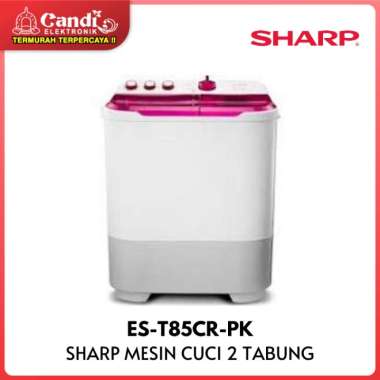 SHARP MESIN CUCI 2 TABUNG ES-T85CR-PK / ES T85CR PK / ES-T85CR - 8KG