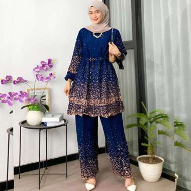 ZARA - Baju Stelan home set oneset Tunik Celana Murah Pakaian satu 1 set wanita Muslim premium frien