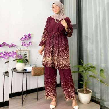 ZARA - Baju Stelan home set oneset Tunik Celana Murah Pakaian satu 1 set wanita Muslim premium frien